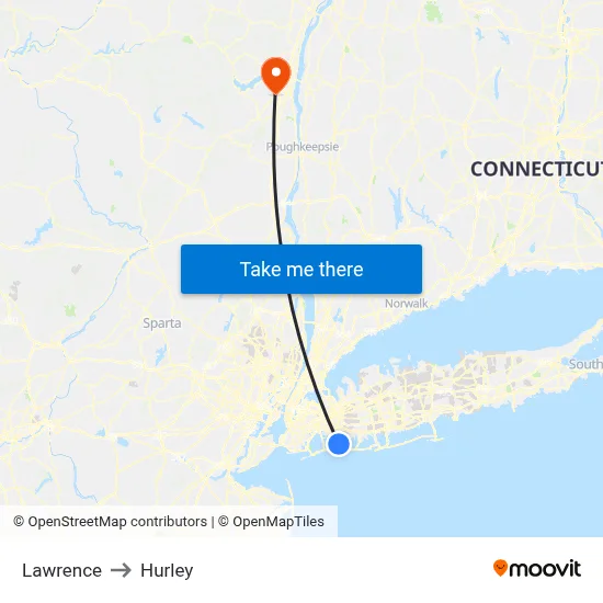 Lawrence to Hurley map