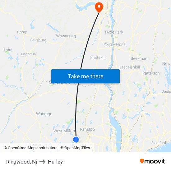 Ringwood, Nj to Hurley map