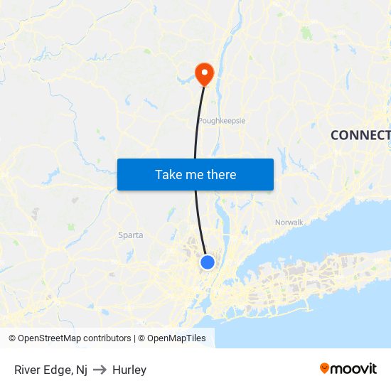 River Edge, Nj to Hurley map