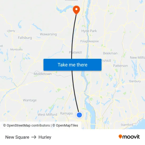 New Square to Hurley map