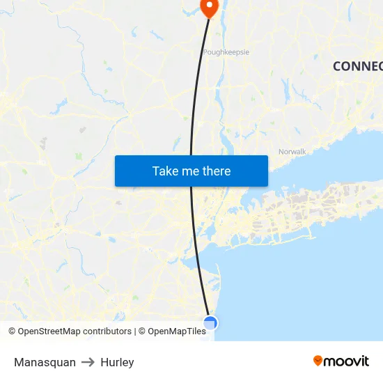 Manasquan to Hurley map