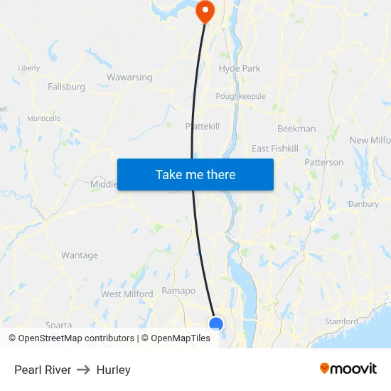 Pearl River to Hurley map