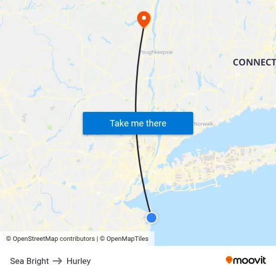 Sea Bright to Hurley map