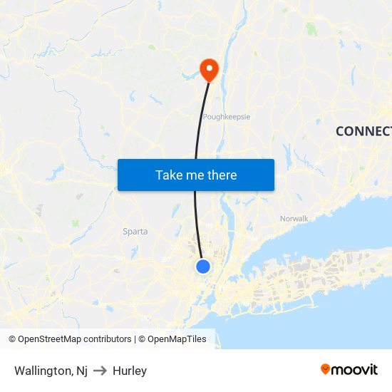 Wallington, Nj to Hurley map