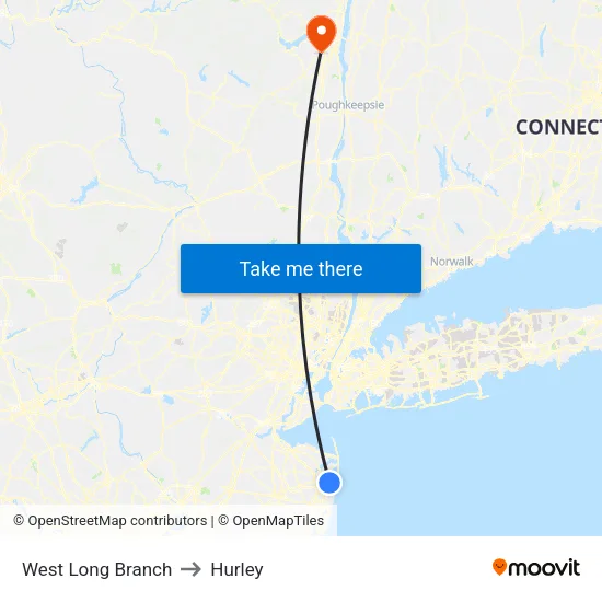 West Long Branch to Hurley map