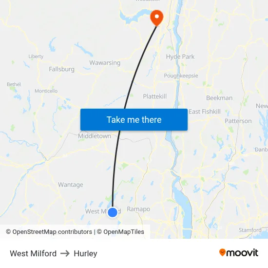 West Milford to Hurley map