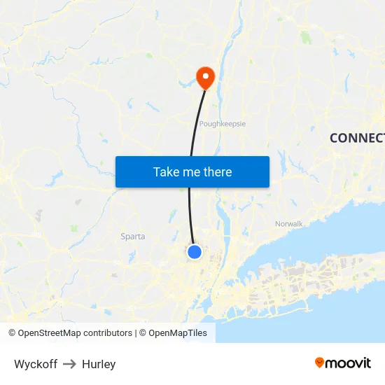 Wyckoff to Hurley map