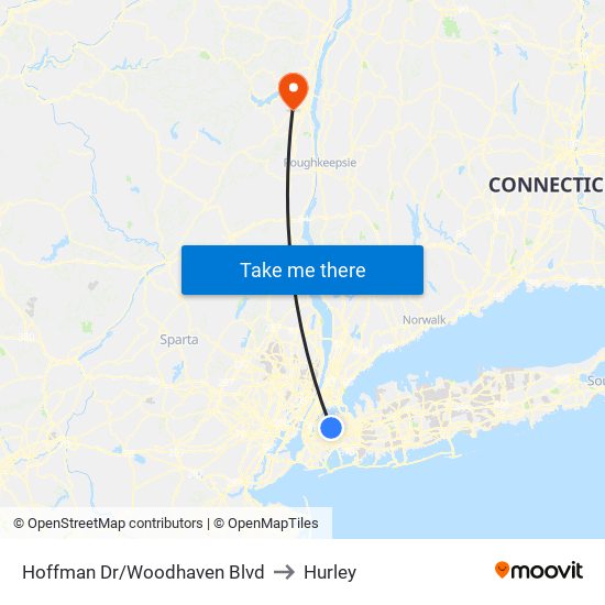 Hoffman Dr/Woodhaven Blvd to Hurley map