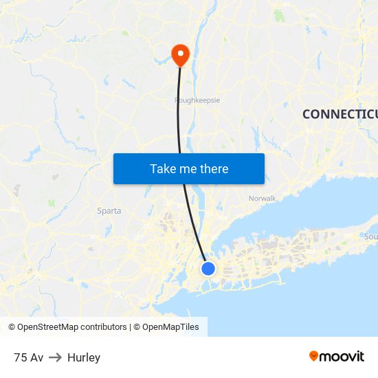 75 Av to Hurley map