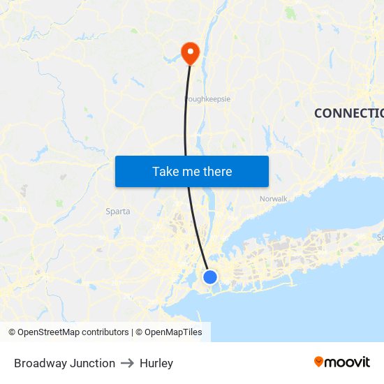 Broadway Junction to Hurley map