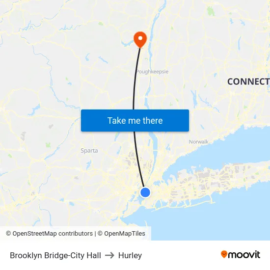 Brooklyn Bridge-City Hall to Hurley map