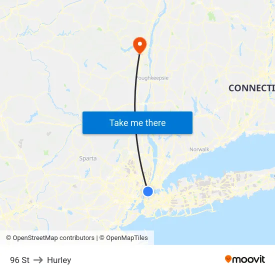 96 St to Hurley map