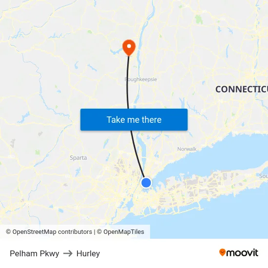 Pelham Pkwy to Hurley map
