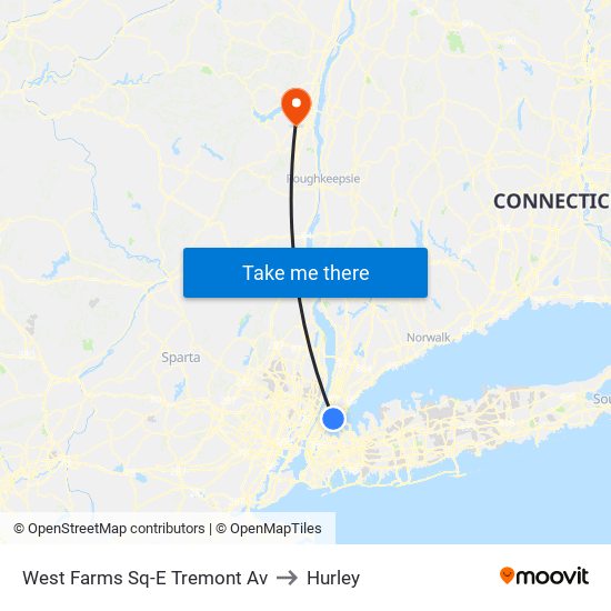 West Farms Sq-E Tremont Av to Hurley map