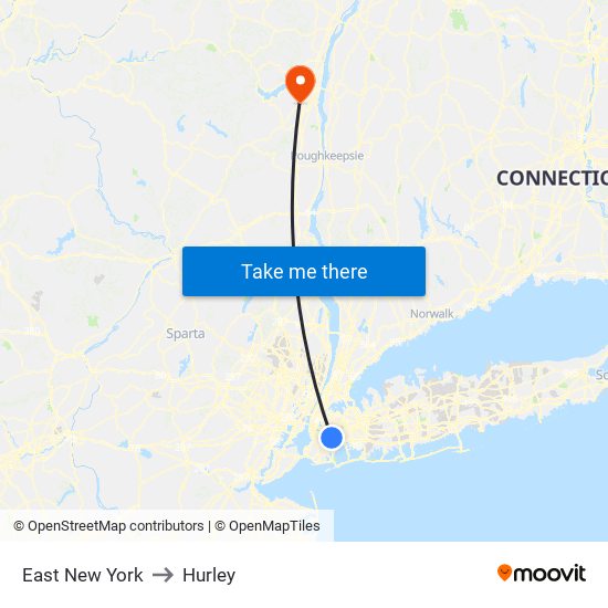 East New York to Hurley map
