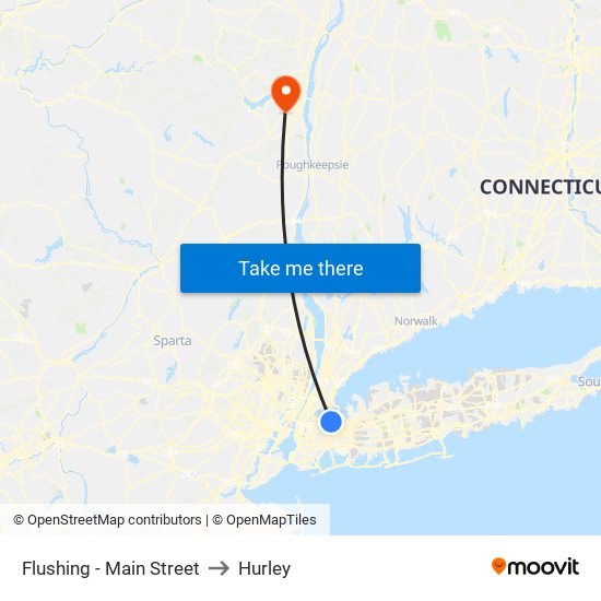 Flushing - Main Street to Hurley map