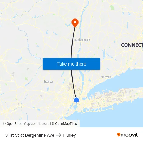 31st St at Bergenline Ave to Hurley map