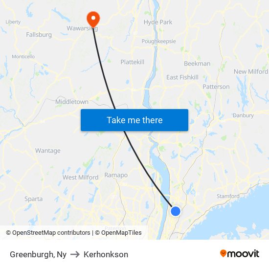 Greenburgh, Ny to Kerhonkson map