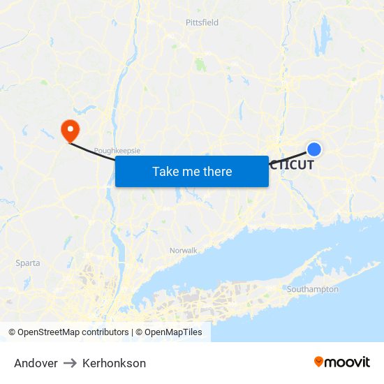 Andover to Kerhonkson map