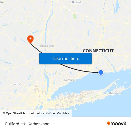 Guilford to Kerhonkson map