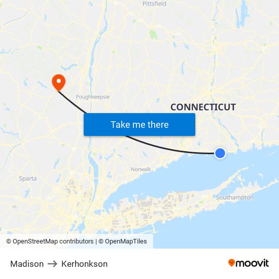 Madison to Kerhonkson map