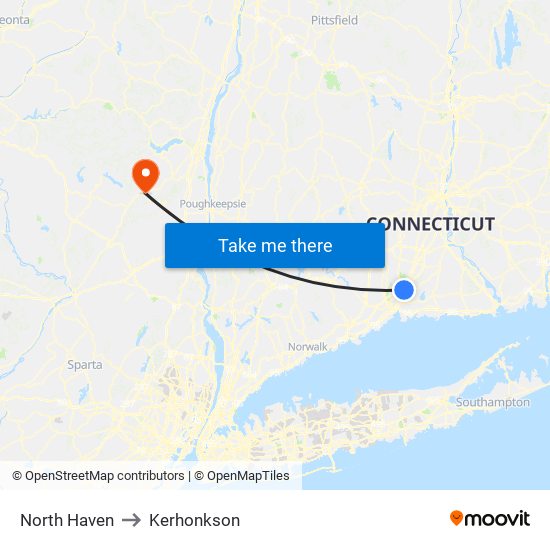 North Haven to Kerhonkson map