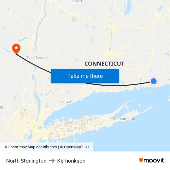 North Stonington to Kerhonkson map