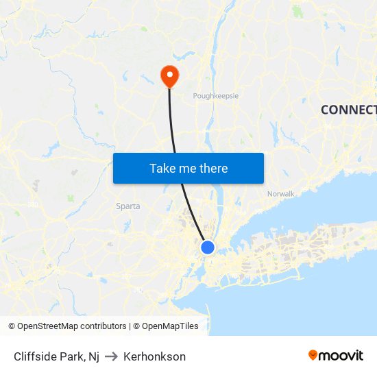 Cliffside Park, Nj to Kerhonkson map