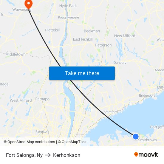 Fort Salonga, Ny to Kerhonkson map