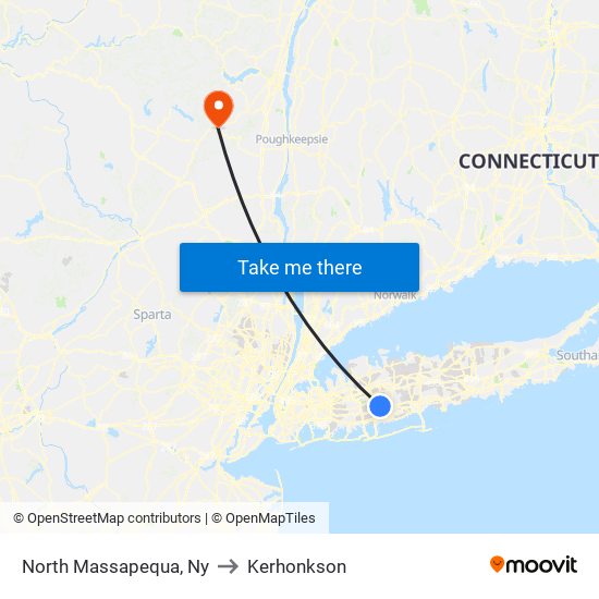 North Massapequa, Ny to Kerhonkson map