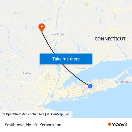 Smithtown, Ny to Kerhonkson map