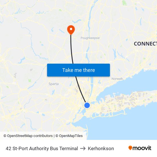 42 St-Port Authority Bus Terminal to Kerhonkson map
