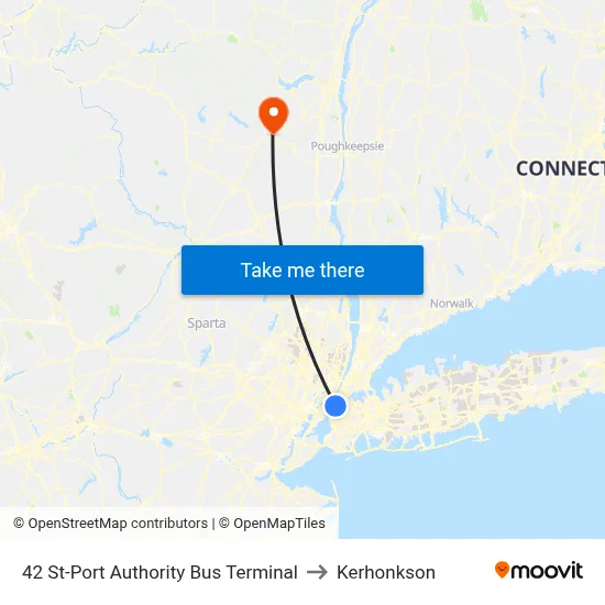 42 St-Port Authority Bus Terminal to Kerhonkson map