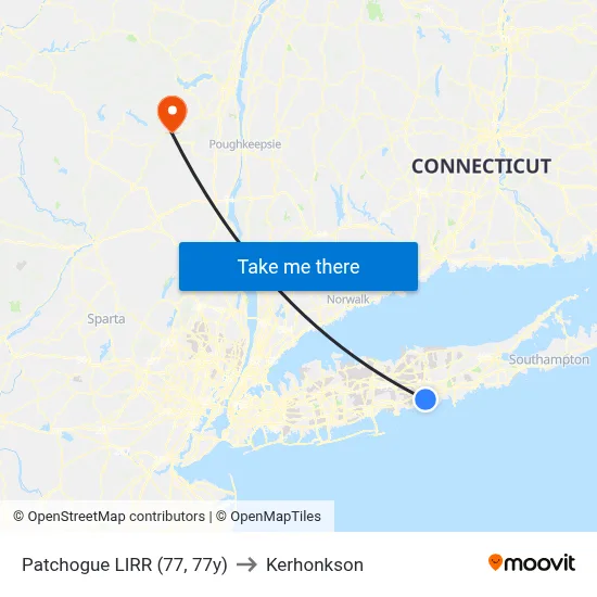 Patchogue LIRR (77, 77y) to Kerhonkson map