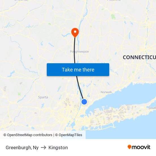 Greenburgh, Ny to Kingston map