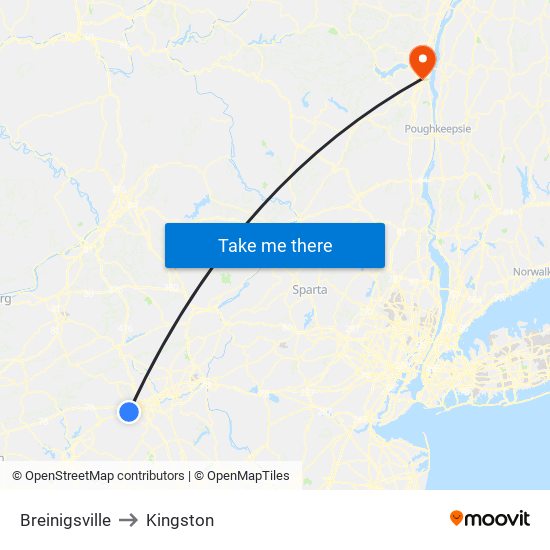 Breinigsville to Kingston map