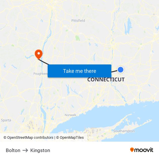 Bolton to Kingston map