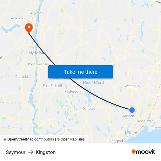 Seymour to Kingston map