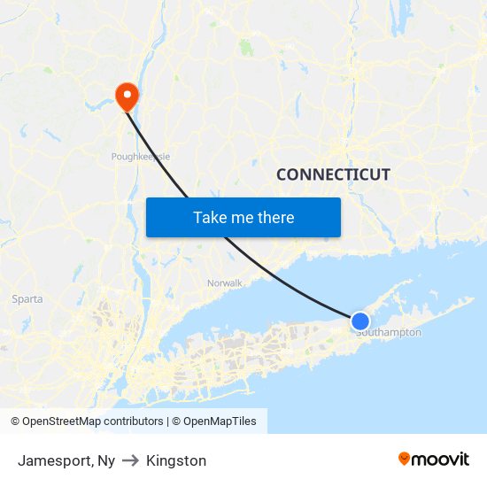 Jamesport, Ny to Kingston map