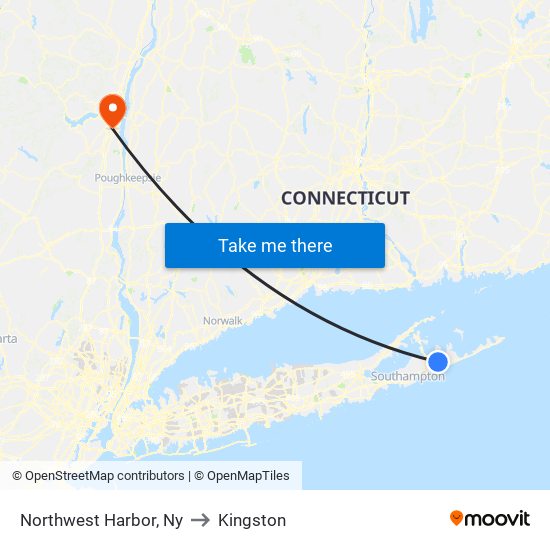 Northwest Harbor, Ny to Kingston map