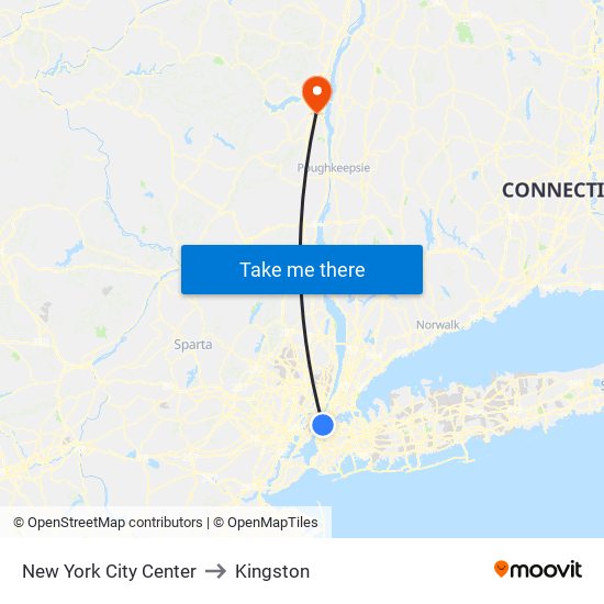 New York City Center to Kingston with public transportation