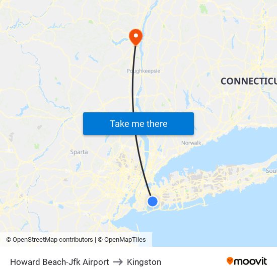 Howard Beach-Jfk Airport to Kingston map