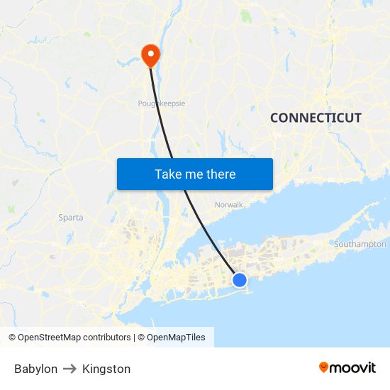 Babylon to Kingston map