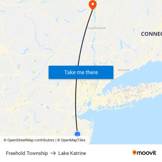 Freehold Township to Lake Katrine map