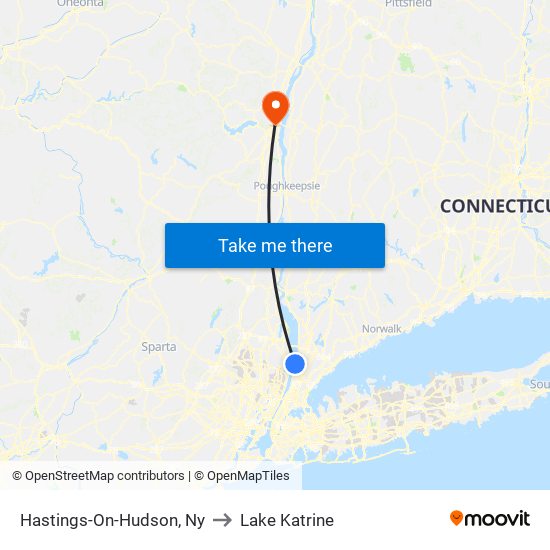 Hastings-On-Hudson, Ny to Lake Katrine map