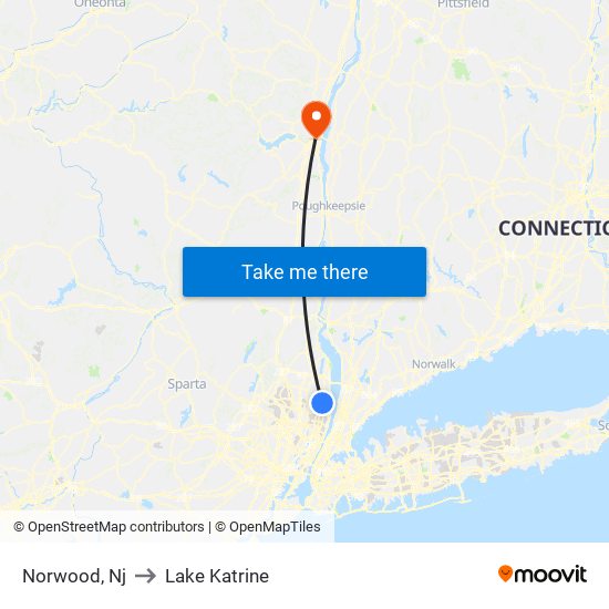 Norwood, Nj to Lake Katrine map