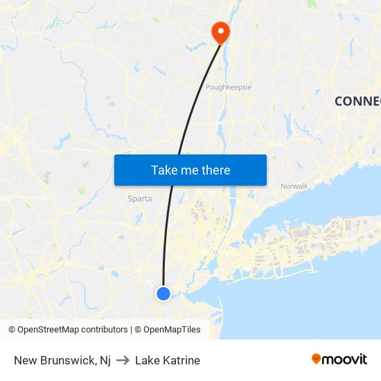 New Brunswick, Nj to Lake Katrine map