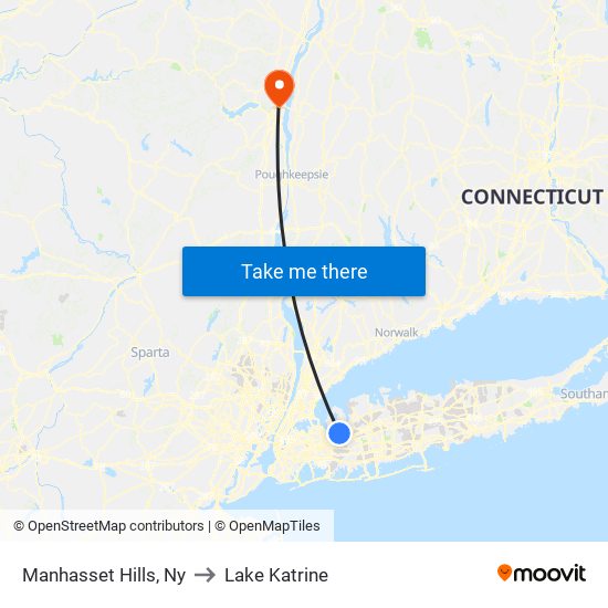 Manhasset Hills, Ny to Lake Katrine map