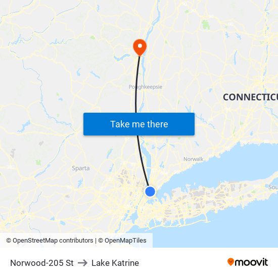 Norwood-205 St to Lake Katrine map