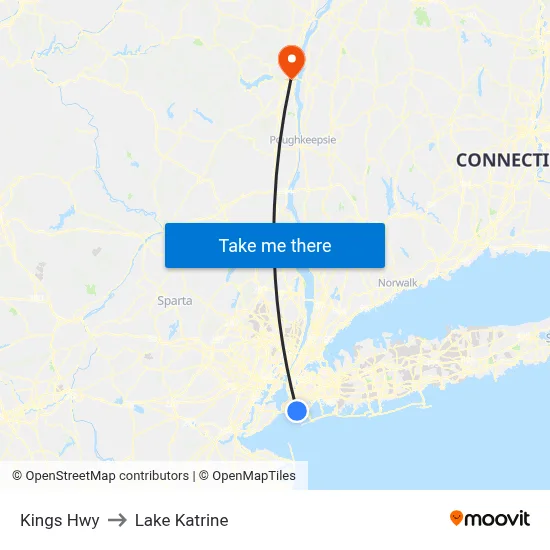 Kings Hwy to Lake Katrine map